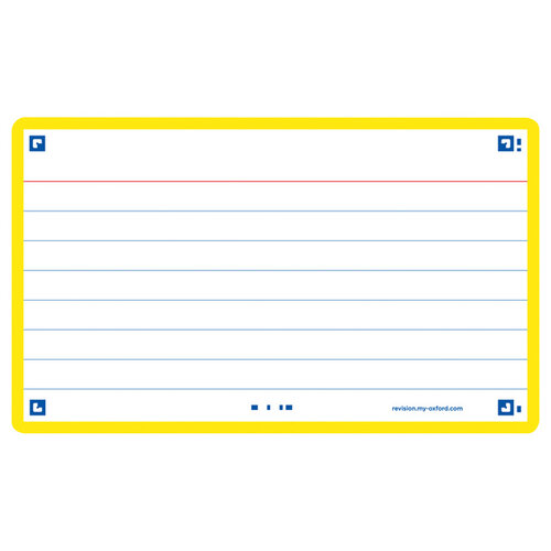 Oxford Flashcard Oxford 2.0 75x125mm 80 feuilles 250g ligné jaune