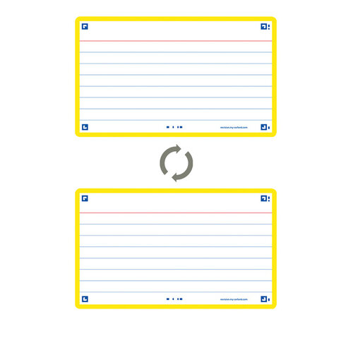 Oxford Flashcard Oxford 2.0 75x125mm 80 feuilles 250g ligné jaune