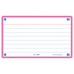 Flashcard Oxford 2.0 75x125mm 80vel 250gr lijn fuchsia