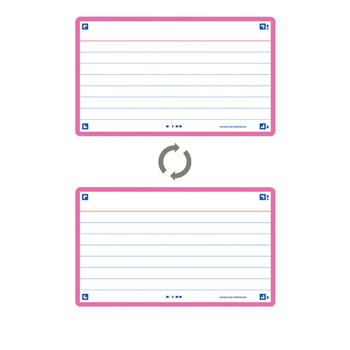 Oxford Flashcard Oxford 2.0 75x125mm 80 feuilles 250g ligné fuchsia