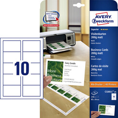 Carte de visite Avery Zweckform C32011-25 85x54mm 200g 250 pcs