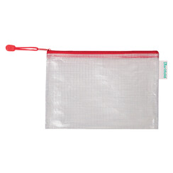 Pochette rangement Tarifold avec zip 235x165mm PVC rouge