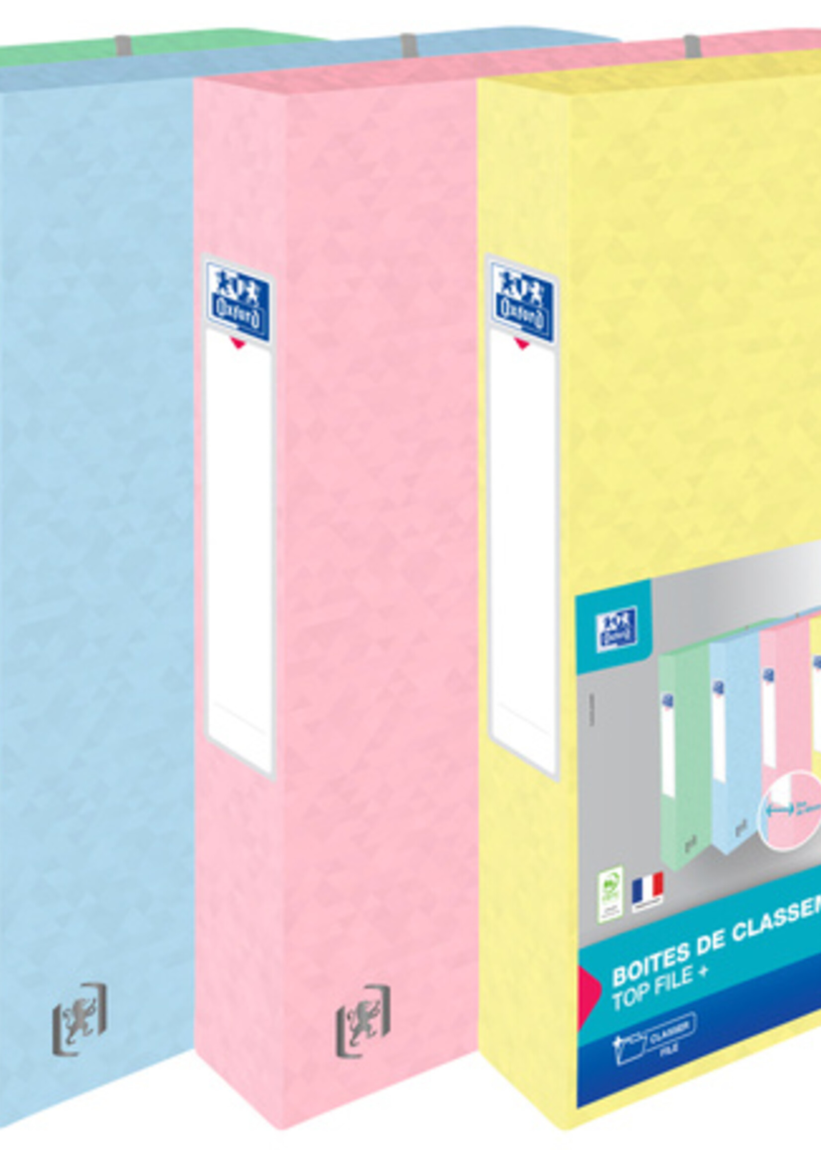 Oxford Elastobox Oxford Top File+ A4 40mm pastel assorti