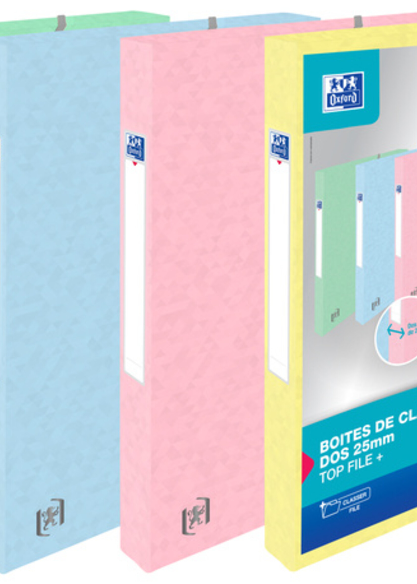 Oxford Elastobox Oxford Top File+ A4 25mm pastel assorti