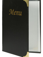 Securit Protège-menu Securit A5 4x2 pochettes  noir