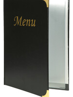 Securit Protège-menu Securit A4 4x2 pochettes noir