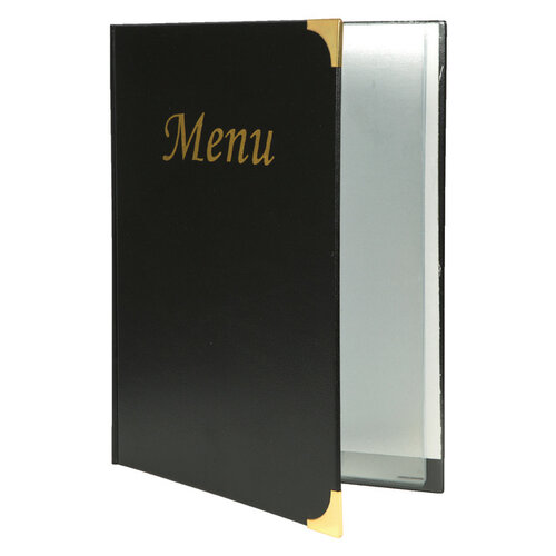 Securit Protège-menu Securit A4 4x2 pochettes noir