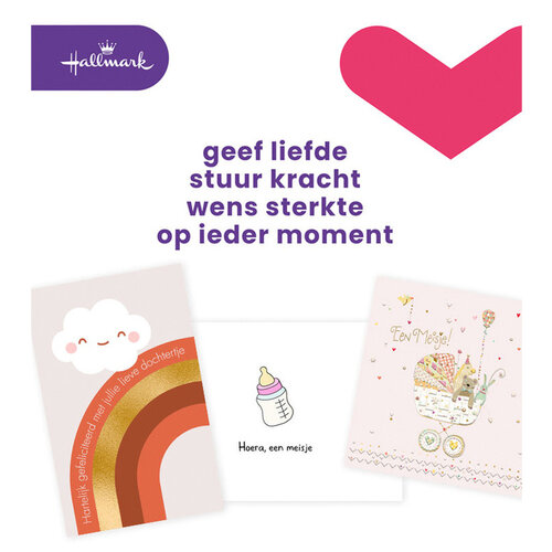 Hallmark Wenskaart Hallmark navulset geboorte dochter 6 kaarten