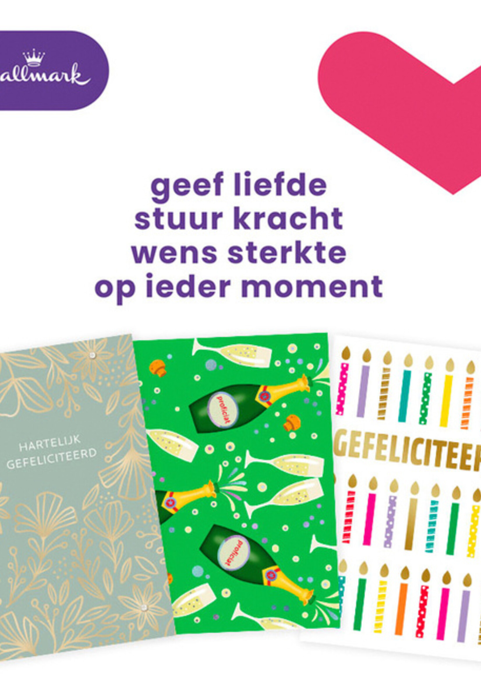 Hallmark Carte de voeux Hallmark recharge 'Felicitatie' 6 cartes