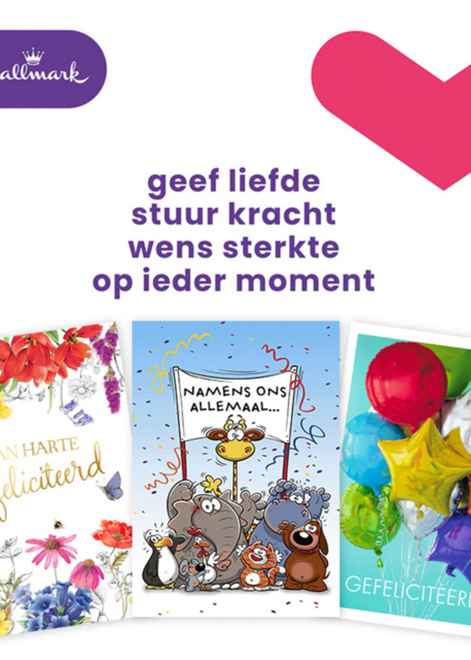 Hallmark Carte de voeux Hallmark recharge 'Felicitatie' 8 cartes