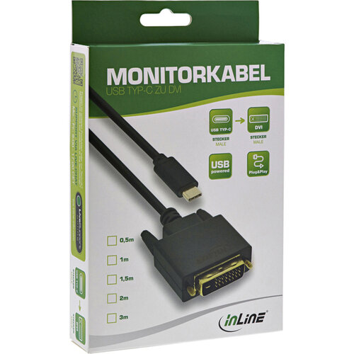 inLine Câble inLine USB-C DVI 24+1 3.1 1080P Mâle/Mâle 2m noir