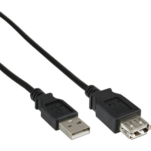 inLine Kabel inLine verlengkabel USB-A 2.0 M/V 1,8 meter zwart