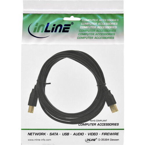 inLine Kabel inLine verlengkabel USB-A 2.0 M/V 1,8 meter zwart