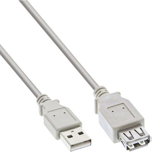 inLine Kabel Inline verlengkabel USB-A 2.0 M-V 3 meter grijs
