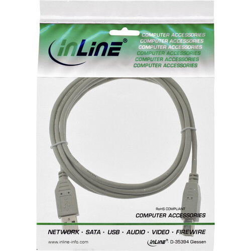 inLine Câble inLine USB-A USB-B 2.0M 1,8m beige