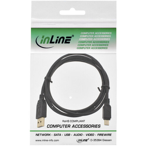 inLine Kabel Inline USB-A USB mini-B 2.0 M 5pin 2 meter zwart