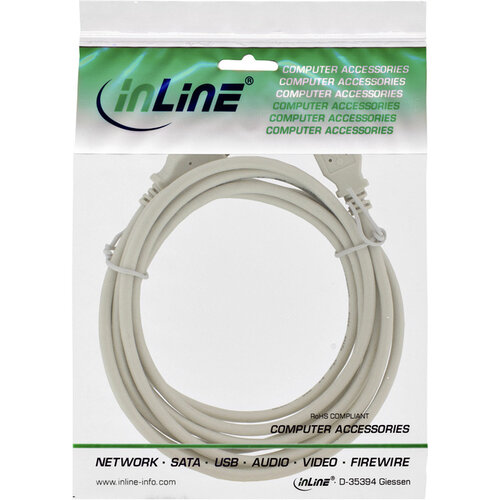 inLine Câble inLine USB-A 2.0 Mâle/Mâle 2m beige