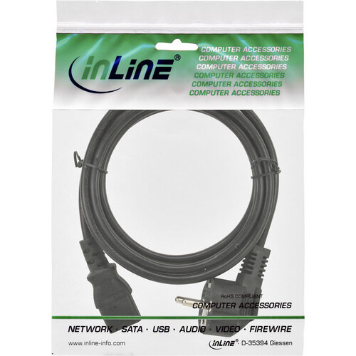 inLine Câble d'alimentation inLine C13 droit - CEE7/7 angle 1,8m noir