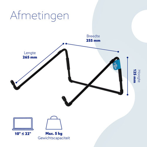 R-Go Tools Laptopstandaard R-Go Steel Travel Zwart