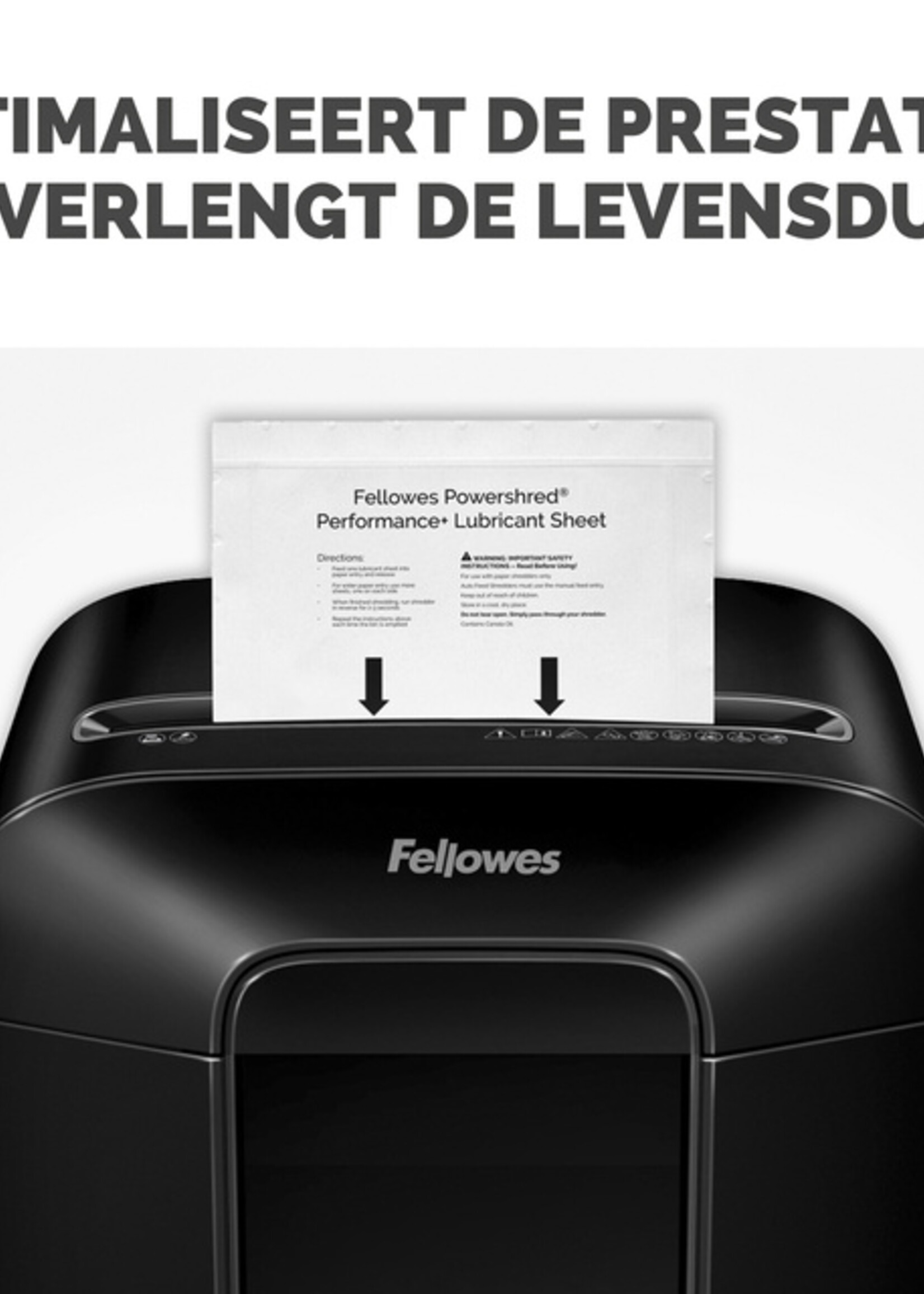 Fellowes Feuilles de lubrification destructeur Fellowes Powershred Performance+