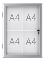 MAUL Buiten- binnenvitrine wand MAULexcite whiteboard 4xA4 met slot