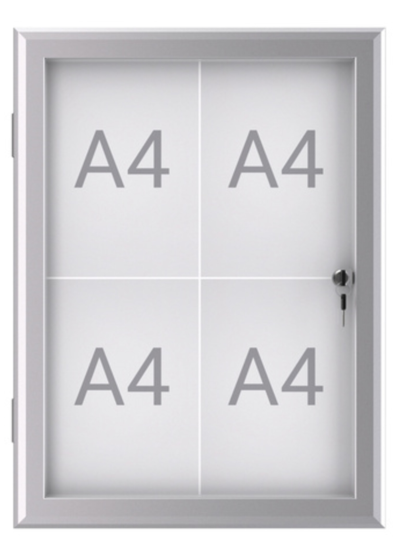 MAUL Buiten- binnenvitrine wand MAULexcite whiteboard 4xA4 met slot