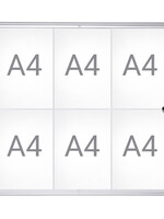 MAUL Binnenvitrine wand MAULextraslim whiteboard 6xA4 met slot