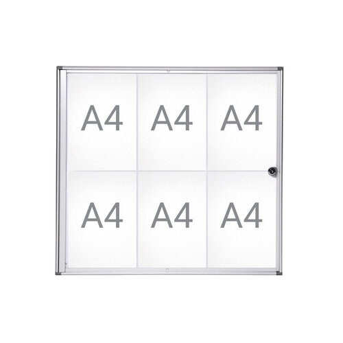 MAUL Binnenvitrine wand MAULextraslim whiteboard 6xA4 met slot