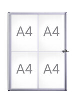 MAUL Binnenvitrine wand MAULextraslim whiteboard 4xA4 met slot