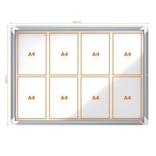 Nobo Vitrine d'intérieur Nobo avec porte 8x A4 magnétique