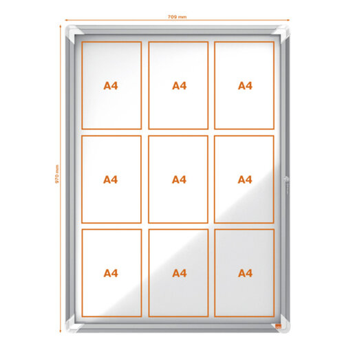 Nobo Vitrine d'intérieur Nobo avec porte 9x A4 magnétique