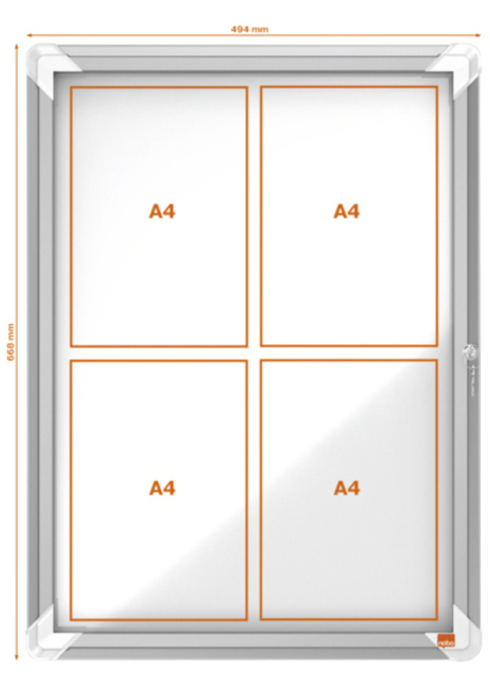 Nobo Vitrinekast Nobo draaideur voor buiten 4x A4 magnetisch