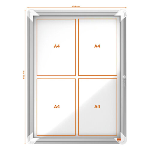 Nobo Vitrine d'extérieur Nobo avec porte 4x A4 magnétique