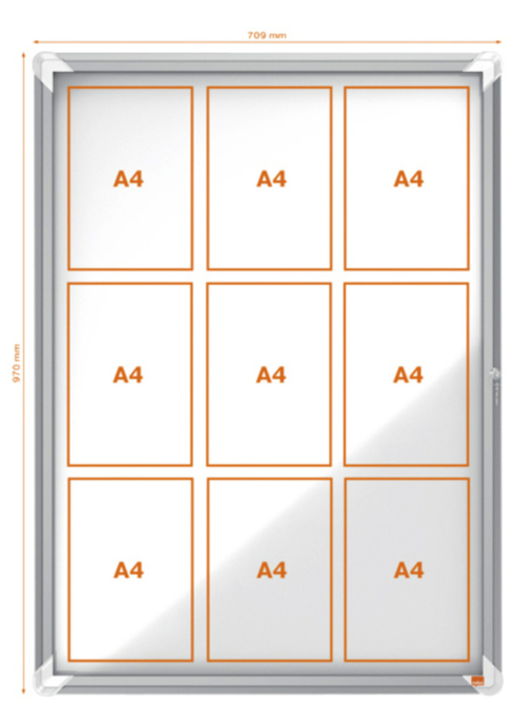 Nobo Vitrinekast Nobo draaideur voor buiten 9x A4 magnetisch