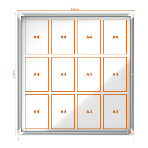 Nobo Vitrine d'extérieur Nobo avec porte 12x A4 magnétique