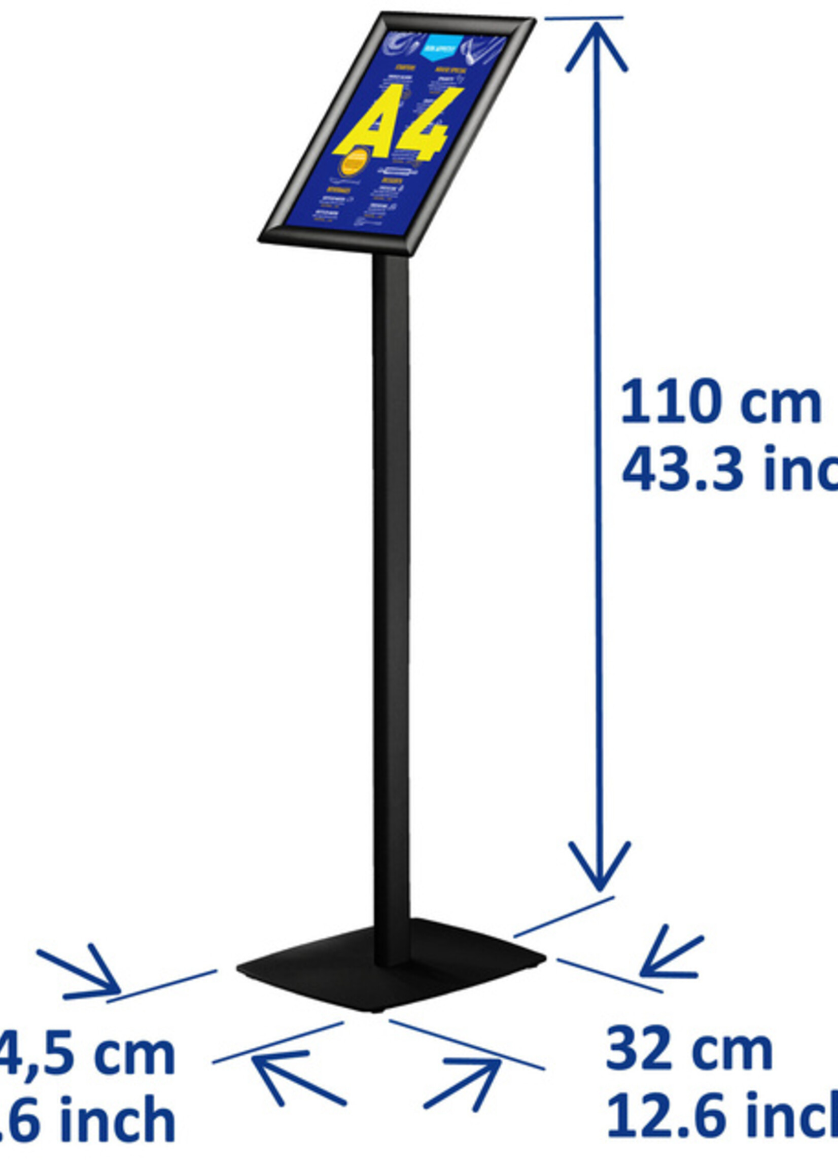 Europel Support info Europel avec cadre clipsable A4 noir