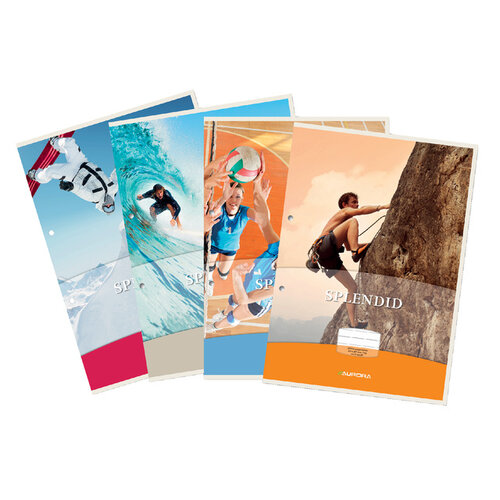 Aurora Bloc de cours Splendid A4 2 anneaux ligné 100 feuilles 70g