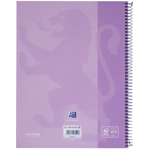 Oxford Notitieboek Oxford Touch Europeanbook A4+ 4-gaats lijn 80vel pastel paars