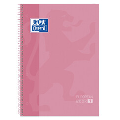 Cahier de notes Oxford Classic Europeanbook A4+ 4 perforations ligné 80fls rose