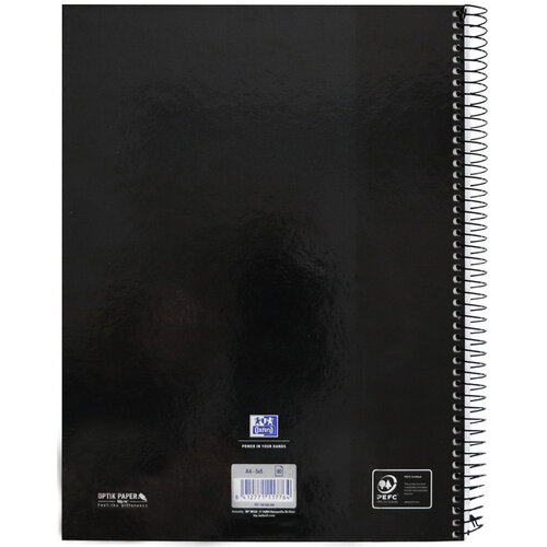 Oxford Cahier de notes Oxford Classic Europeanbook A4+ 4 perforations carreau 5x5 80fls noir