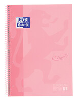 Oxford Cahier de notes Oxford Touch Europeanbook A4+ 4 perforations ligné 80fls pastel rose