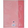 Oxford Cahier de notes Oxford Touch Europeanbook A4+ 4 perforations ligné 80fls pastel rose