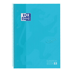 Cahier de notes Oxford Touch Europeanbook A4+ 4 perforations ligné 80fls pastel bleu
