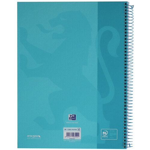 Oxford Notitieboek Oxford Touch Europeanbook A4+ 4-gaats lijn 80vel pastel blauw