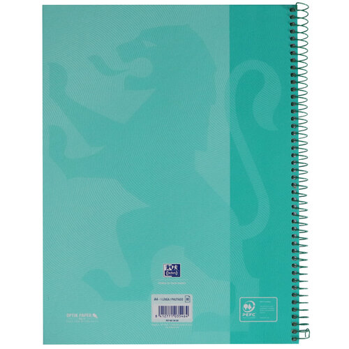 Oxford Cahier de notes Oxford Touch Europeanbook A4+ 4 perforations ligné 80fls pastel menthe