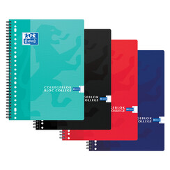 Bloc de cours Oxford School A4 23 perf carreau 10mm 80 feuilles assorti