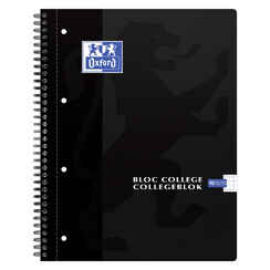 Bloc de cours Oxford A4 + 4 perforations carreau 5mm 90 feuilles noir