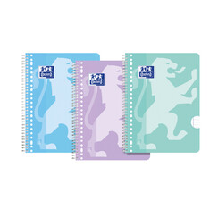 Bloc de cours Oxford School A4+ 23 perforations ligné 80 feuilles pastel assorti