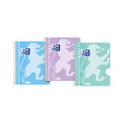 Oxford Bloc de cours Oxford School A5+ 17 perforations ligné 80 feuilles pastel assorti