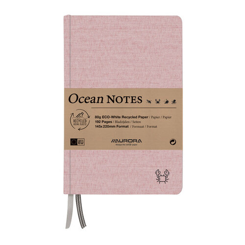 Aurora Carnet de notes Aurora Ocean A5 192 pages ligné 80g structure lin rouge